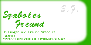 szabolcs freund business card